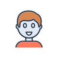 Color illustration icon for Boy, lad and youngster