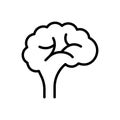 Black line icon for Brain, human and memory Royalty Free Stock Photo