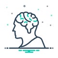 mix icon for Brain, brainwash and mind Royalty Free Stock Photo