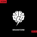 Icon brainstorm. Glyph, flat or filled vector icon symbol sign collection