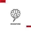 Icon brainstorm. Outline, line or linear vector icon symbol sign collection