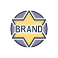 Color illustration icon for Brand, tag and sticker Royalty Free Stock Photo