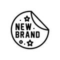 Black line icon for Brandnew, brand and tag