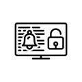 Black line icon for Breach, infringement and contravention Royalty Free Stock Photo