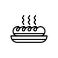 Black line icon for Bread, food and comestible Royalty Free Stock Photo