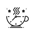 Black line icon for Breaktime, relaxing and coffee