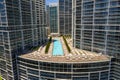 Icon Brickell and W hotel luxury upscale swimming pool Royalty Free Stock Photo