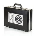Briefcase with bullseye document icon isolated on white background Royalty Free Stock Photo