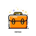 Icon of briefcase for investment portfolio concept