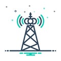 Mix icon for Broadcast, antenna and satellite Royalty Free Stock Photo