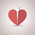 Icon broken heart, vector illustration. Royalty Free Stock Photo