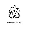 Icon Of The Brown Coal Line In A Simple Style. Fuel Energy. Mineral resource. Vector sign in a simple style isolated on