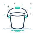 Mix icon for Bucket, pail and plastic