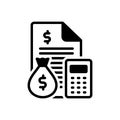 Black solid icon for Budget, money and financial
