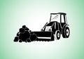 Icon bulldozer black Royalty Free Stock Photo