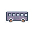 Color illustration icon for Bus, school and transport Royalty Free Stock Photo