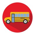 Icon of a bus school in flat style. Vector illustration