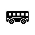Black solid icon for Bus, transport and commercial Royalty Free Stock Photo