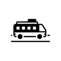 Black solid icon for Bus, transport and travel Royalty Free Stock Photo