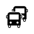 Black solid icon for Buses, transport and commercial