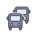 Color illustration icon for Buses, transport and commercial