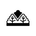 Black solid icon for Bush, shrub and landscape