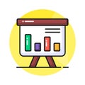 An icon of business graphical presentation, vector of statistical presentation