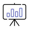 An icon of business graphical presentation, vector of statistical presentation Royalty Free Stock Photo