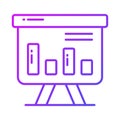 An icon of business graphical presentation, vector of statistical presentation