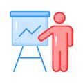 An icon of business graphical presentation, vector of statistical presentation Royalty Free Stock Photo