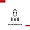 Icon business woman. Outline, line or linear vector icon symbol sign collection Royalty Free Stock Photo