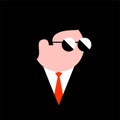 Icon with a businessman with glasses and a tie