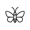 Black line icon for Butterfly, dragonfly and environment
