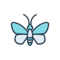Color illustration icon for Butterfly, dragonfly and environment