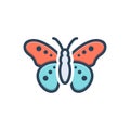 Color illustration icon for Butterfly, lepidoptera and fly Royalty Free Stock Photo