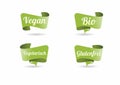 Icon Button with the German words Organic Vegan Vegetarian Gluten-free Royalty Free Stock Photo