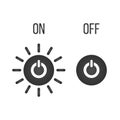 Icon button on-off, indicator. vector illustration isolated on white background. Royalty Free Stock Photo