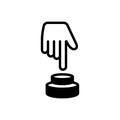 Black solid icon for Button, press and push Royalty Free Stock Photo