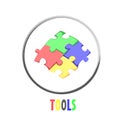 Icon button puzzle tools