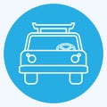 Icon Cab - Blue Eyes Style - Simple illustration,Editable stroke Royalty Free Stock Photo