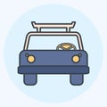 Icon Cab - Color Mate Style - Simple illustration,Editable stroke Royalty Free Stock Photo