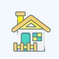 Icon Cabin. related to Accommodations symbol. doodle style. simple design editable. simple illustration