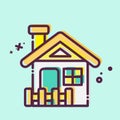 Icon Cabin. related to Accommodations symbol. MBE style. simple design editable. simple illustration