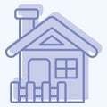 Icon Cabin. related to Accommodations symbol. two tone style. simple design editable. simple illustration