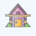 Icon Cabin. related to Russia symbol. doodle style. simple design editable. simple illustration