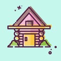 Icon Cabin. related to Russia symbol. MBE style. simple design editable. simple illustration