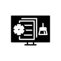 Black solid icon for Cached, hideout and clear Royalty Free Stock Photo