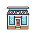 Color illustration icon for Cafe, coffee and shop Royalty Free Stock Photo