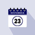 Icon calendar day - 23 November