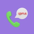 Icon call and harsh word 3d icon model cartoon style concept. render illustration